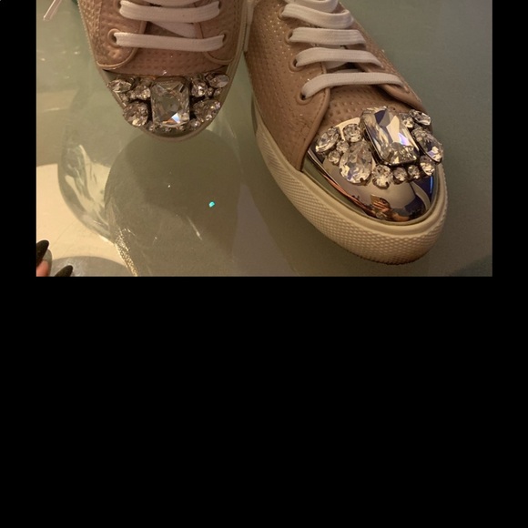 Miu Miu preowned sneakers. Nude color. Size 39. - Picture 4 of 12